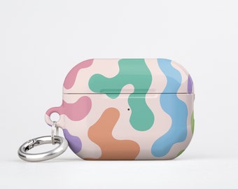Cute AirPods Case, Colorful Aesthetic AirPod Pro Case Rainbow AirPods Pro 2 Case Curvy Shapes Art AirPods Cover