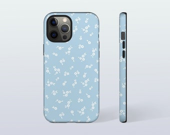 Light Blue Floral iPhone Case iPhone 17 Pro Max Case Aesthetic iPhone Case iPhone 15 Case Samsung S25 Case Ditsy Floral