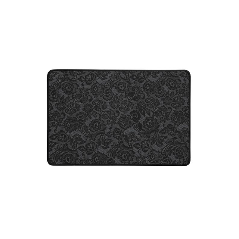 Black Lace Desk Mat, Gothic Aesthetic Mouse Pad, Elegant Dark Floral Desk Pad, Vintage Lace Pattern Office Decor, Large Mouse Mat