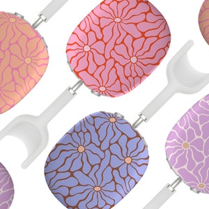Abstract Floral Airpod Max Covers Colorful Aesthetic AirPods Max Case with Cute Wobbly Flower Design AirPod Max Protective Snap On Case
