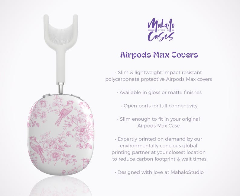 Pink Toile Airpods Max Case Coquette Pink Airpods Max Case Aesthetic