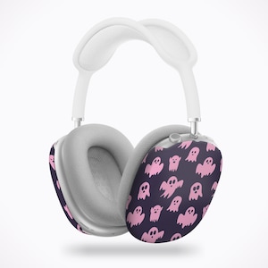 Cute Ghost Airpod Max Case Pastel Goth Aesthetic AirPod Max Covers Pink Halloween AirPods Max Case Snap On Protective Cases