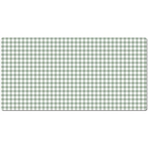 Pode incluir: Um padr&atilde;o vichy verde e branco. O padr&atilde;o &eacute; composto por pequenos quadrados.