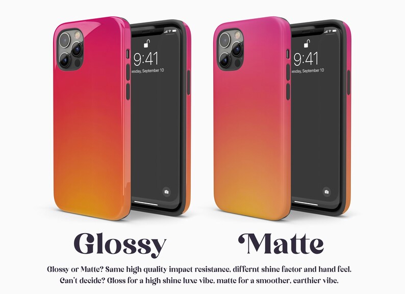 Yellow and Pink Gradient Phone Case for iPhone 14 Pro Max, iPhone 15 Pro Case, Sunset Aura Gradient Pixel Tough Case, Galaxy S25 Case image 5