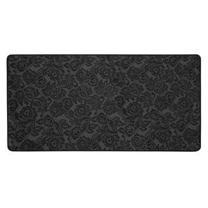 Black Lace Desk Mat, Gothic Aesthetic Mouse Pad, Elegant Dark Floral Desk Pad, Vintage Lace Pattern Office Decor, Large Mouse Mat
