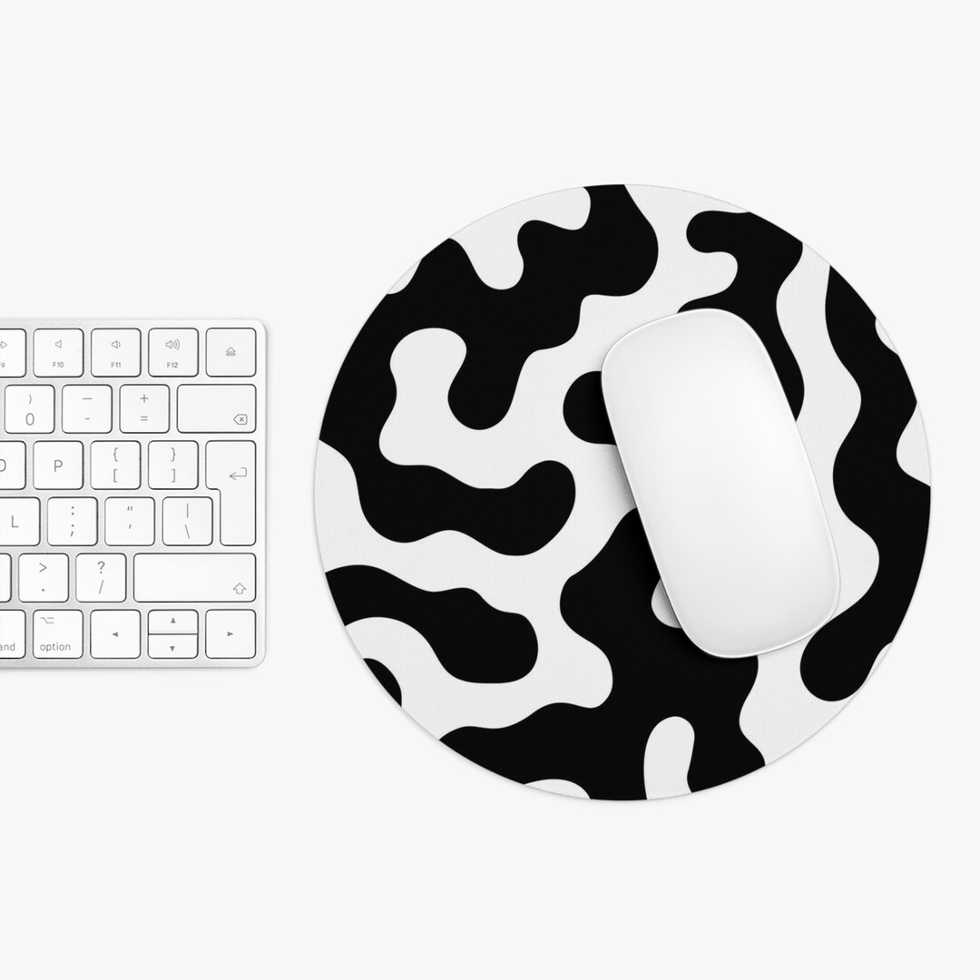 Black and White Abstract Art Mouse Pad Cute Mouse Pad for Home Etsy