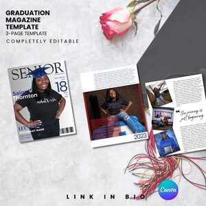 Graduate Magazine Cover Canva Template custom Magazine Cover Canva ...
