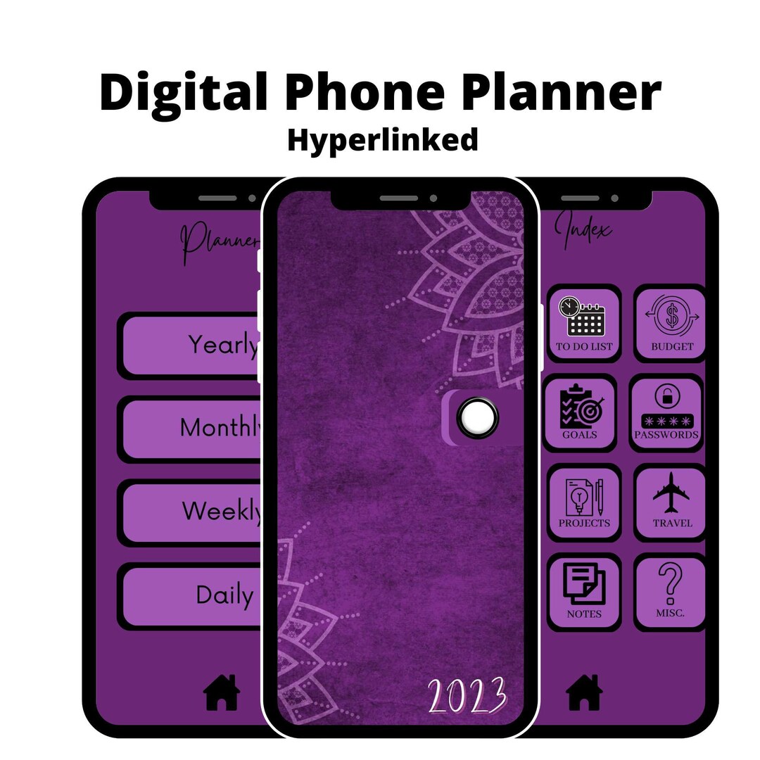 Digital Phone Planner Digital Pocket Planner Iphone Digital Etsy