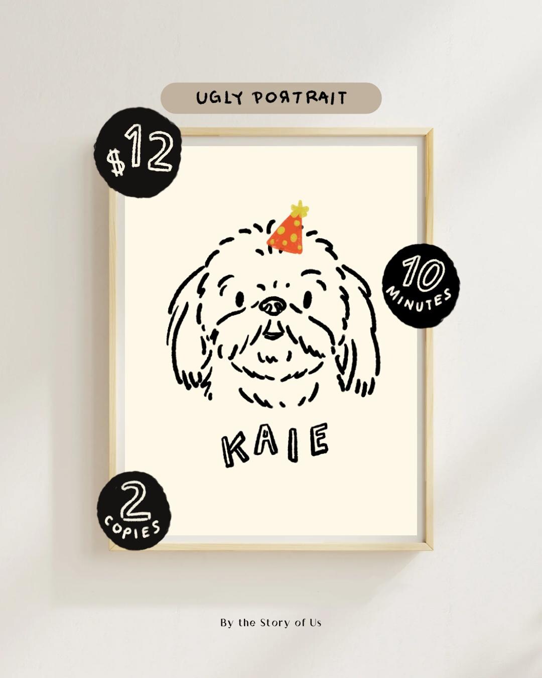 Custom Badly Drawn Pet Portrait- Personalized Pet Portrait Art | Custom ...