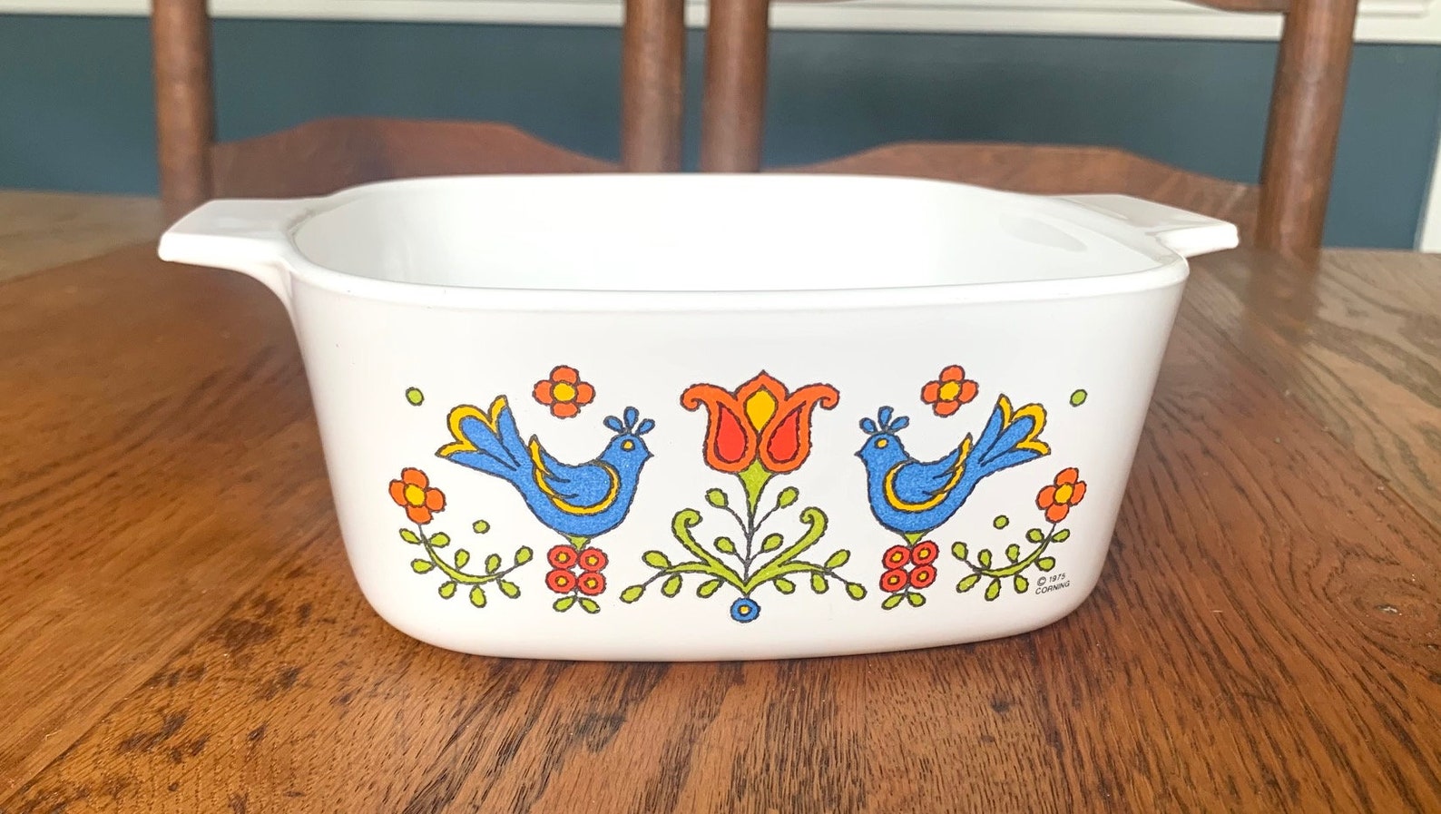 Corning Ware Country Festival Blue Bird Friendship Casserole Etsy