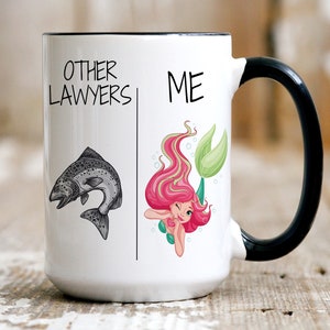 Funny Lawyer Coffee Mugs, Law School Gag Gifts, Attorney Coffee Cups, Appreciation Mugs, Other Lawyers Me Mermaid Mug, Unicorn Lawyer Gifts