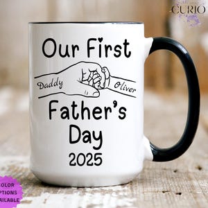 Our First Father&#39;s Day Coffee Mug, Personalized Mug Gift for First Time Dad,Cute Daddy and Baby Mug, Custom Mug For New Dad,Fathers Day Gift