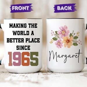 60th Birthday Gift, Birthday Gifts For Her, For Him, 60th Birthday Gifts For Women, Personalized 60th Birthday Mug, Since 1965, Gift For 60s