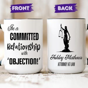 Gift For Lawyer, Attorney Student Law School Funny Graduation Gift, Funny Lawyer Coffee Mug, Funny objection Mug, Funny Custom Lawyer Gift
