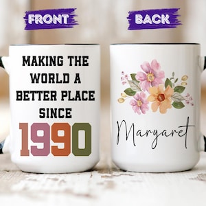 35th Birthday Gift, Birthday Gifts For Her, For Him, 35th Birthday Gifts For Women, Personalized 35th Birthday Mug, Since 1990, Gift For 35s