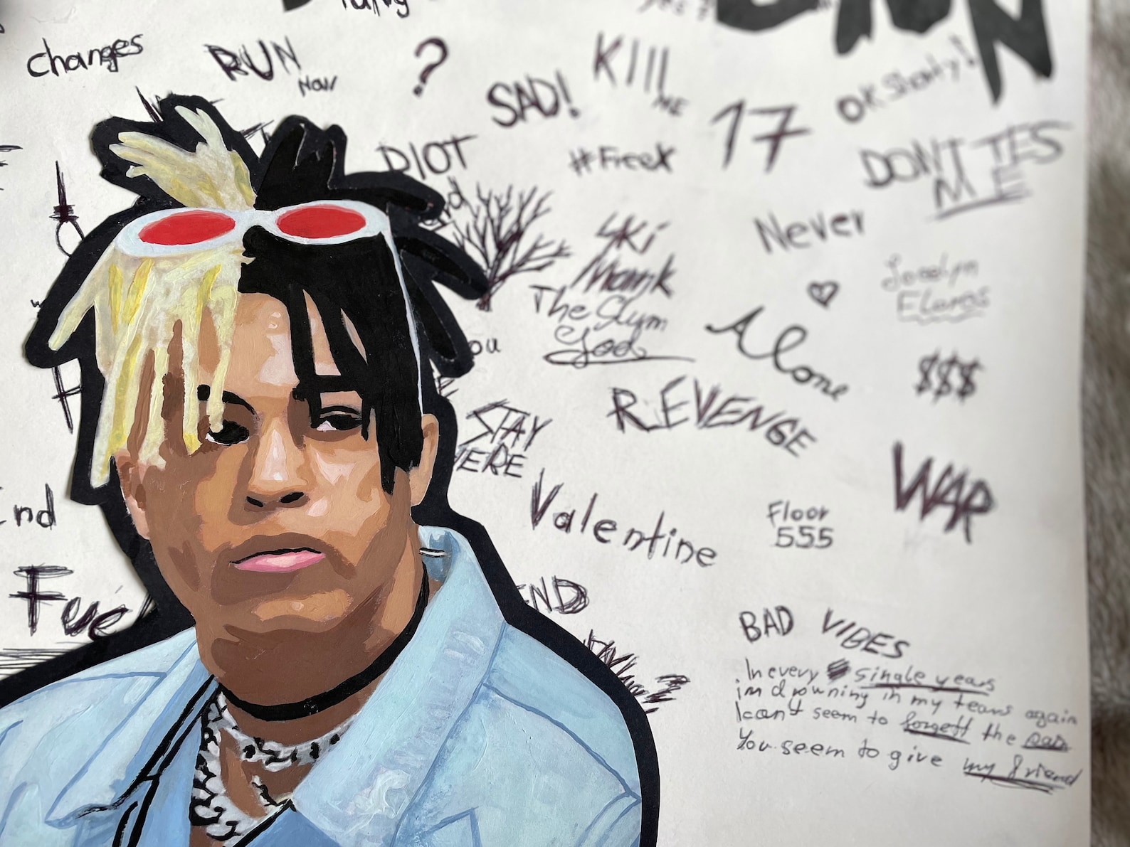 XXXTentacion acrylic hand-painted collage portrait | Etsy
