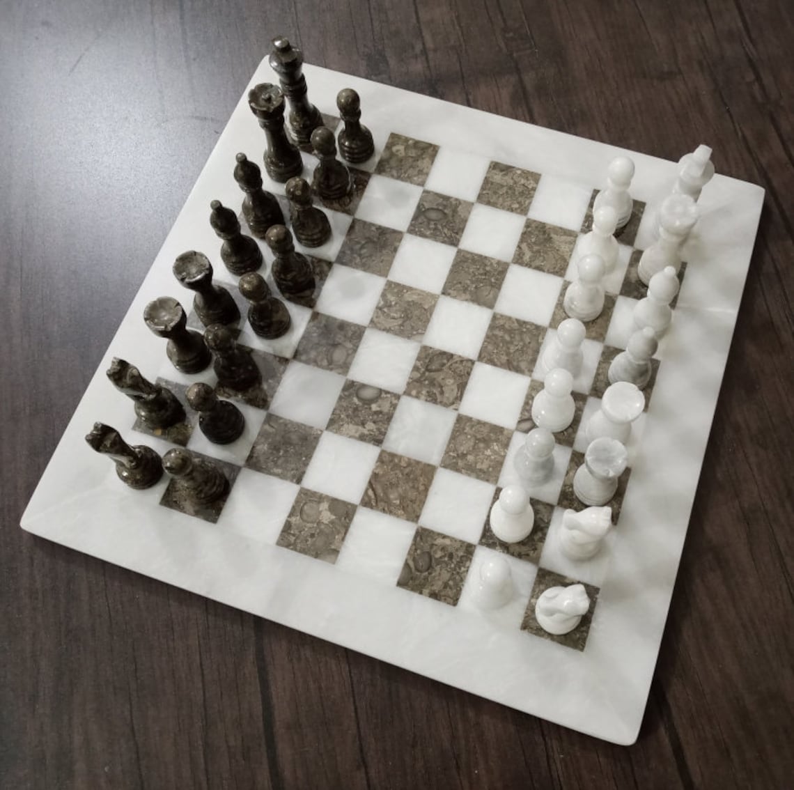 Handmade Marble Chess Board Marble Chess Set 16 Indoor Etsy