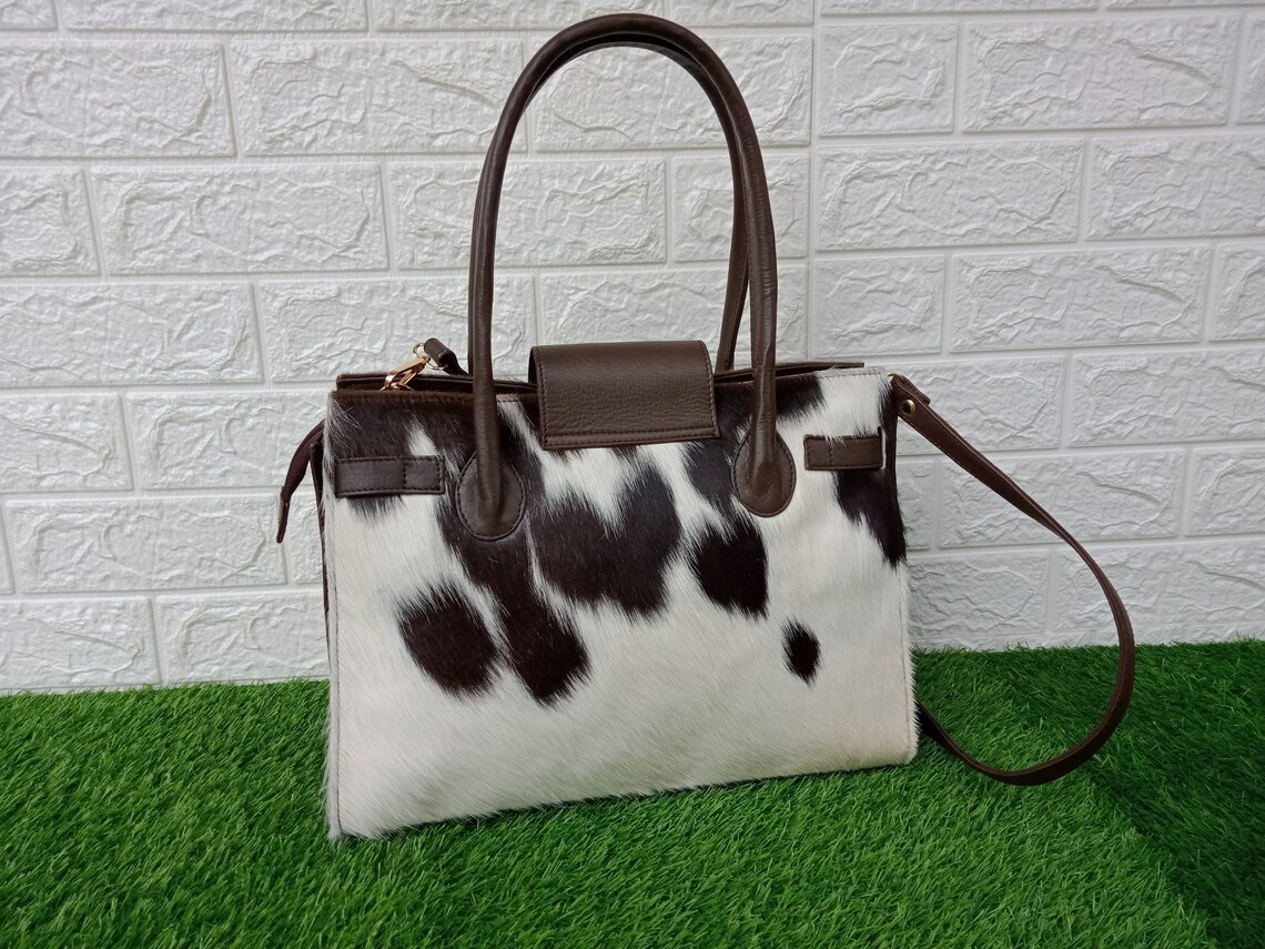 Cowhide Leather Handbag Large Purse Bag Shoulder Bag Real Etsy UK