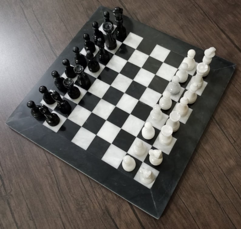 Handmade Marble Chess Board Marble Chess Set 16 Indoor Etsy