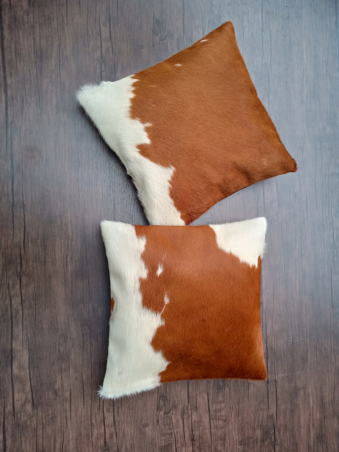 Cowhide Cushion Cover Exotic Brown and White Cow Hide Etsy