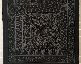 Free Motion Quilting Practice Panel I - Black