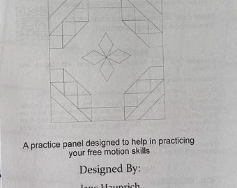 Free Motion Quilting Panel - Free Motion Quilting Practice Cloth - black panel