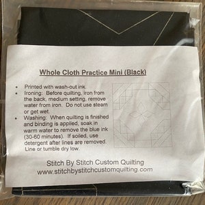 Free Motion Quilting Panel - Free Motion Quilting Practice Cloth - black panel