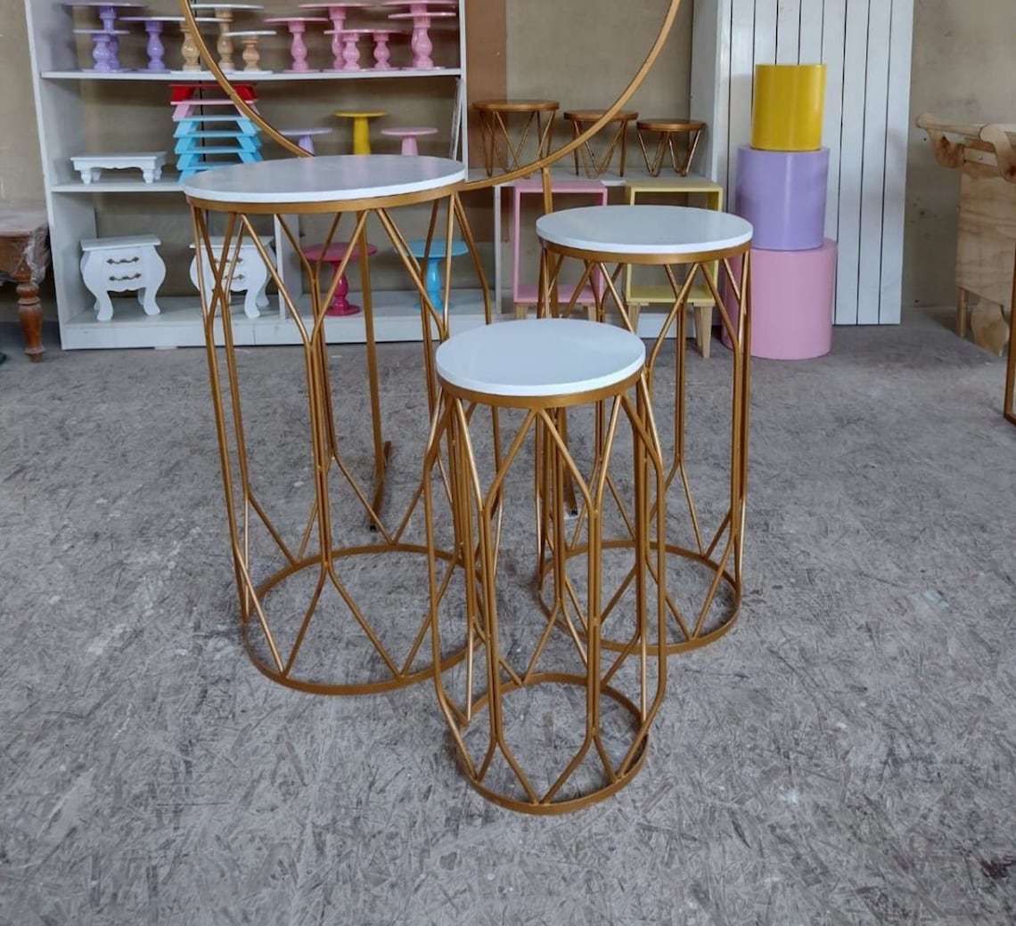 Cilindros de metal Pedestales Mesa Fiesta Evento Decoración Etsy España