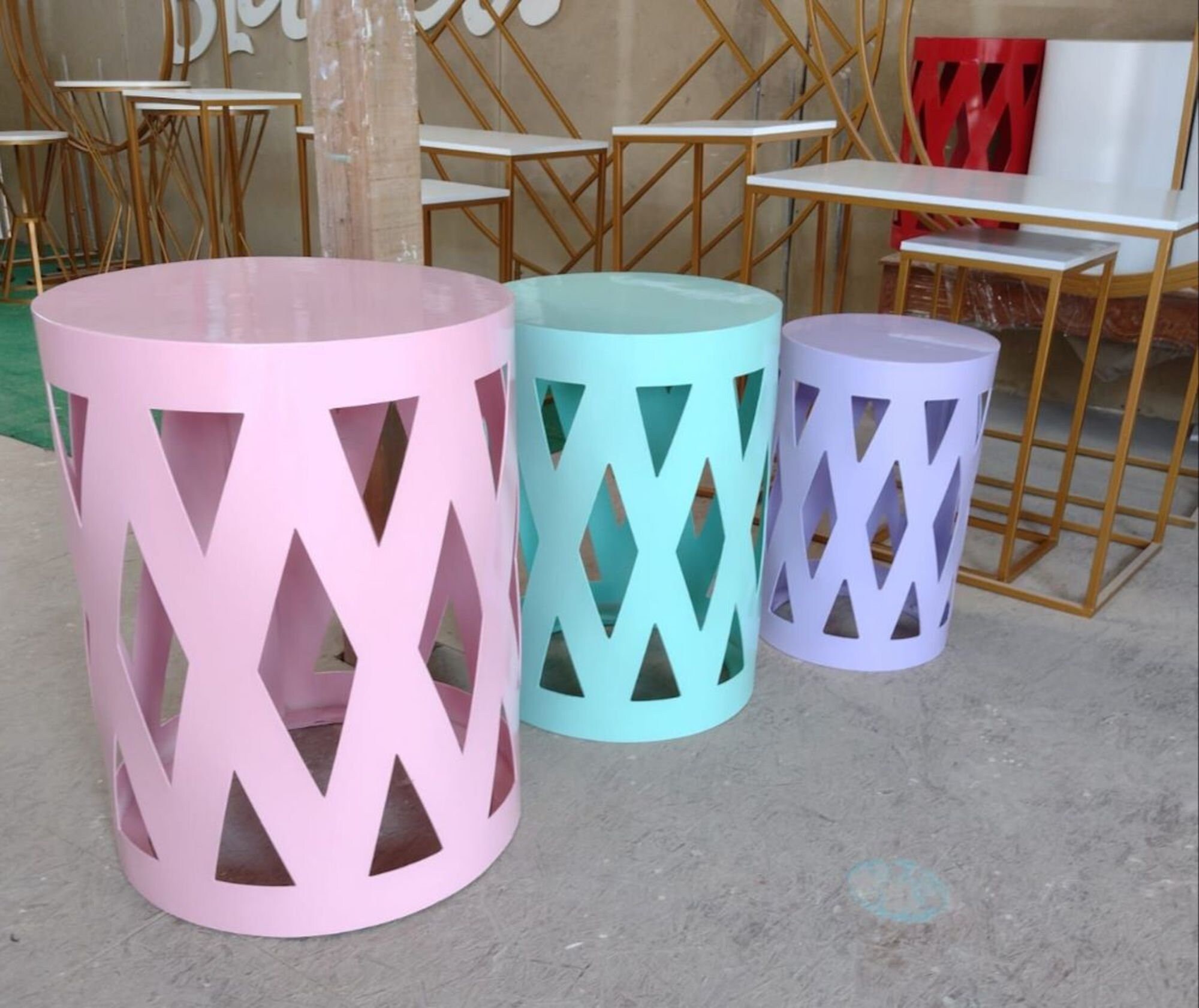Cylinders Draft Pedestals Table Party Event Decoration Etsy