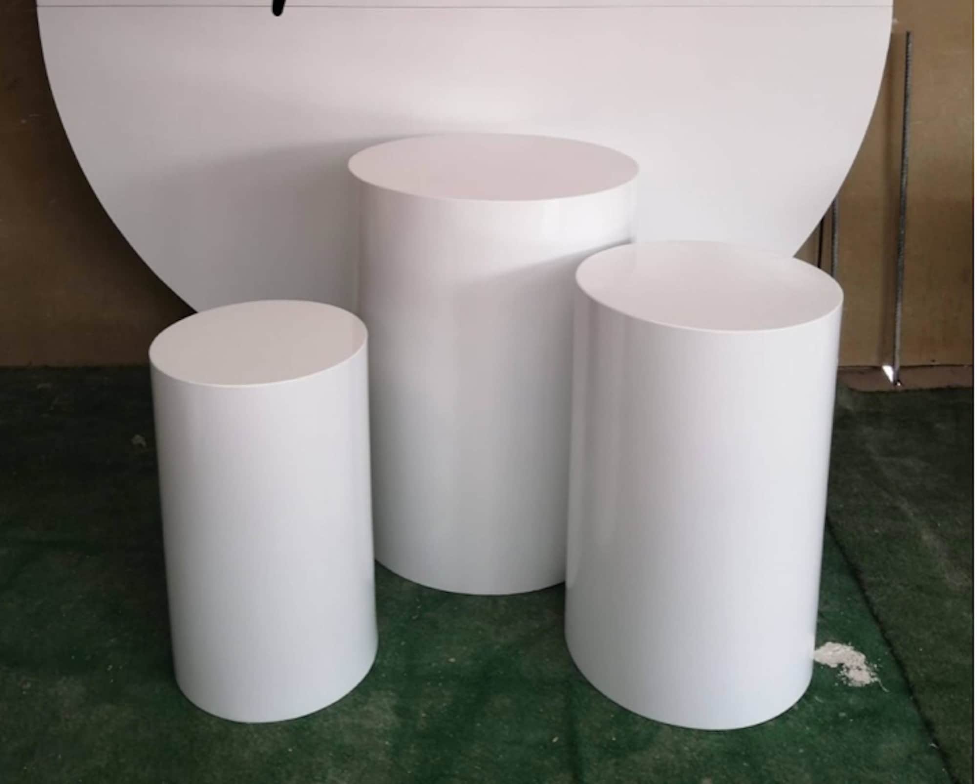 White Cylinders Pedestals Table Party Event Decoration Etsy