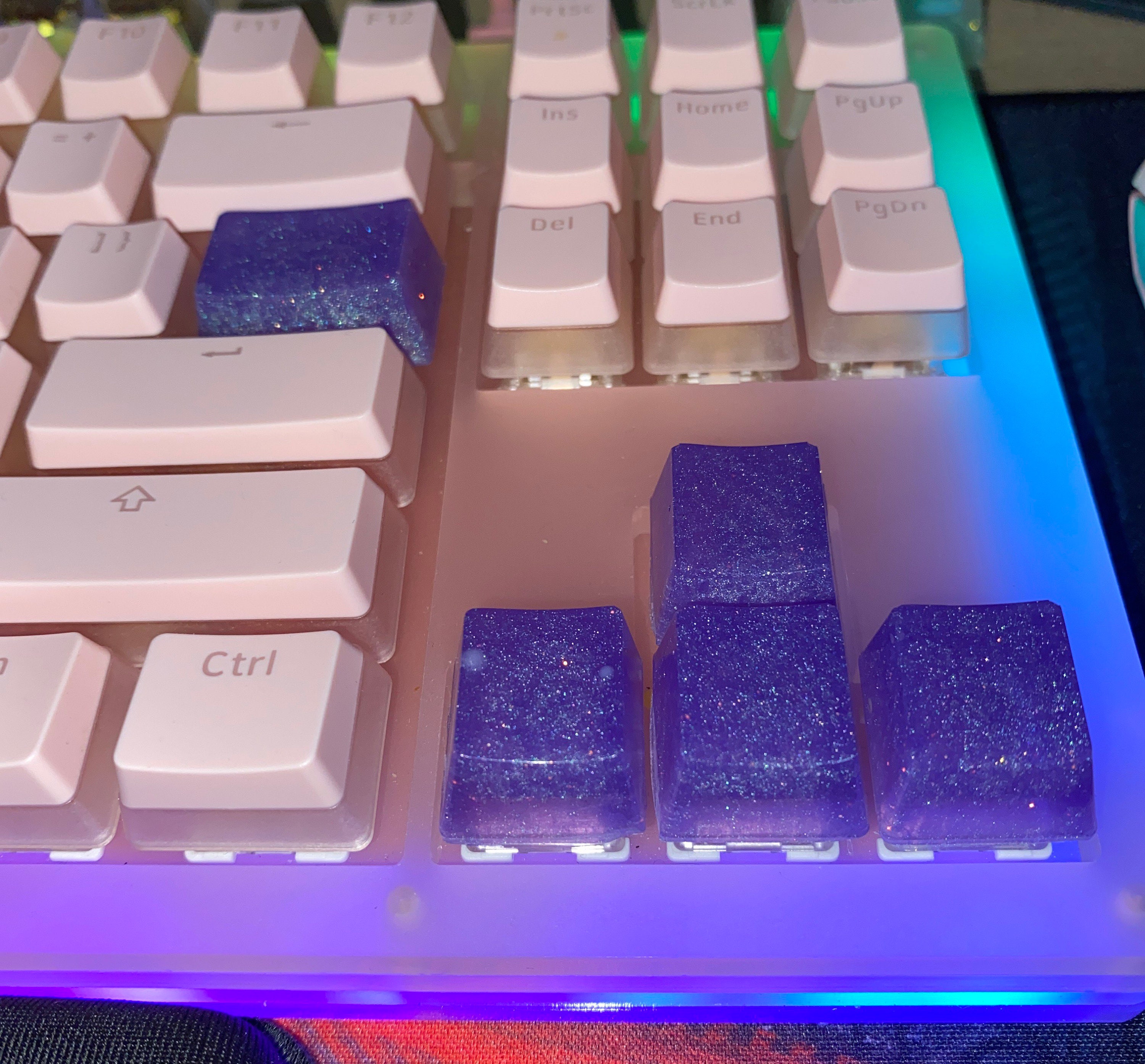 Purple Glitter Keycap Set Kawaii Keycaps PC Gaming Purple Etsy
