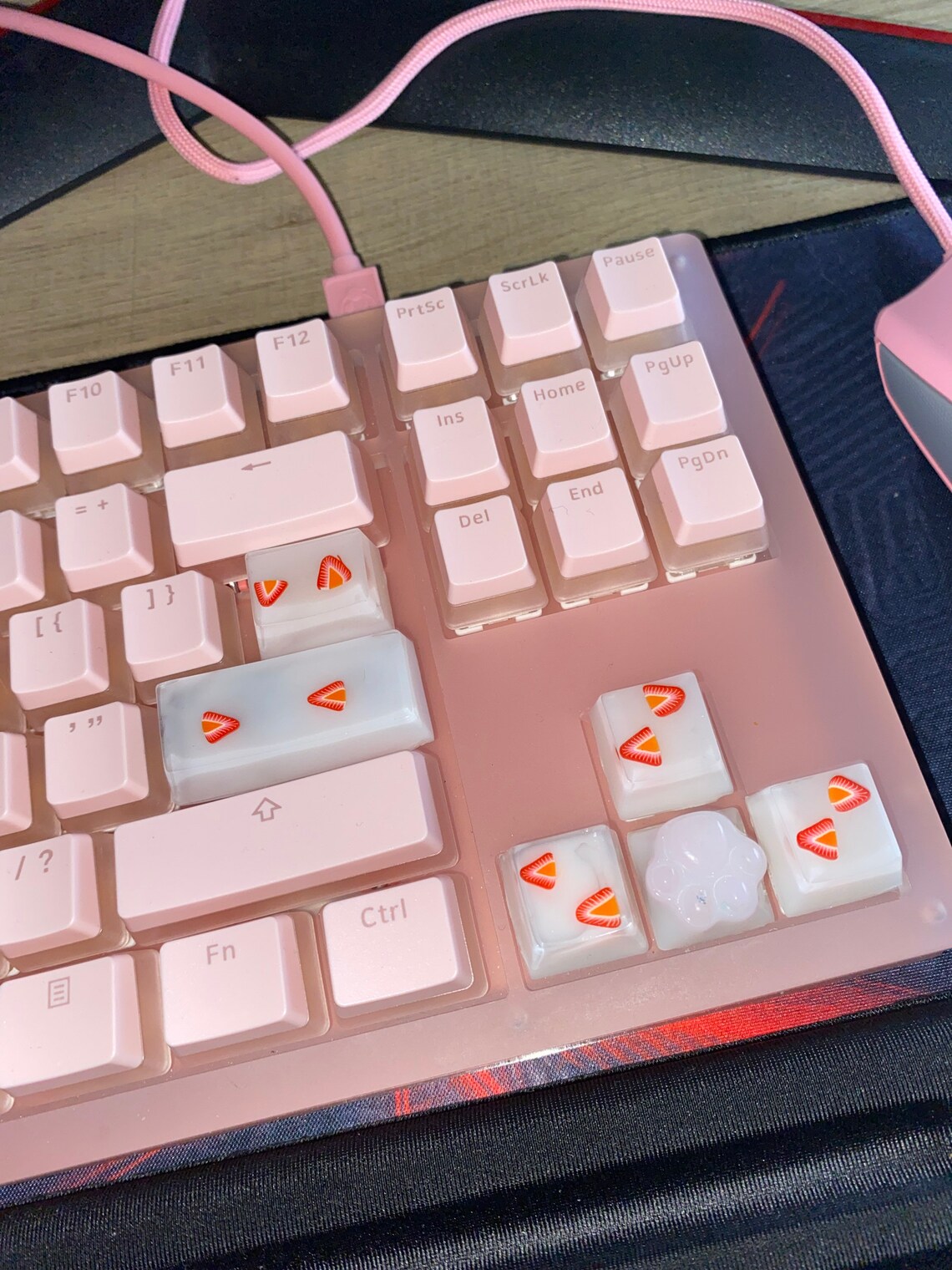 Strawberries & Cream Keycaps Keycaps Kawaii Keycaps Etsy Australia