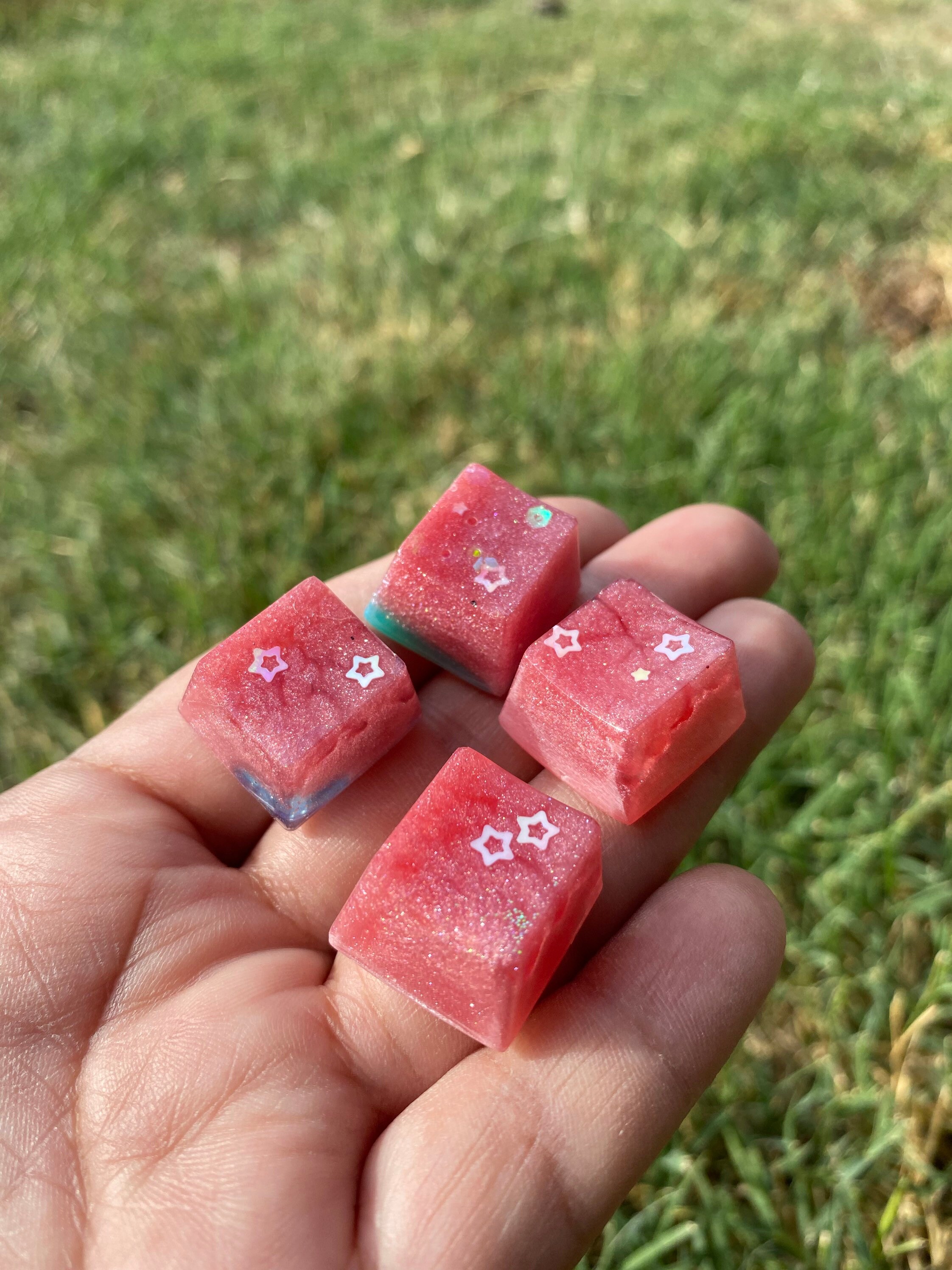 Watermelon Keycaps Keycaps Glitter Keycaps Pink Keycaps Etsy