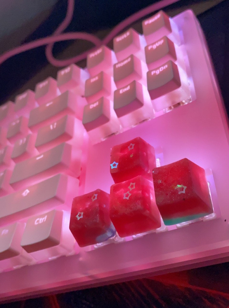 Watermelon Keycaps Keycaps Glitter Keycaps Pink Keycaps Etsy