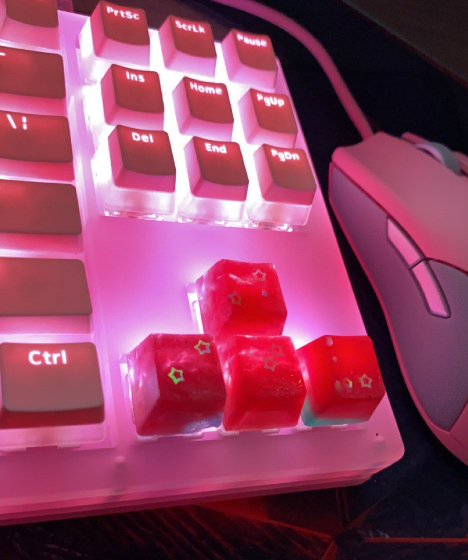 Watermelon Keycaps Keycaps Glitter Keycaps Pink Keycaps Etsy