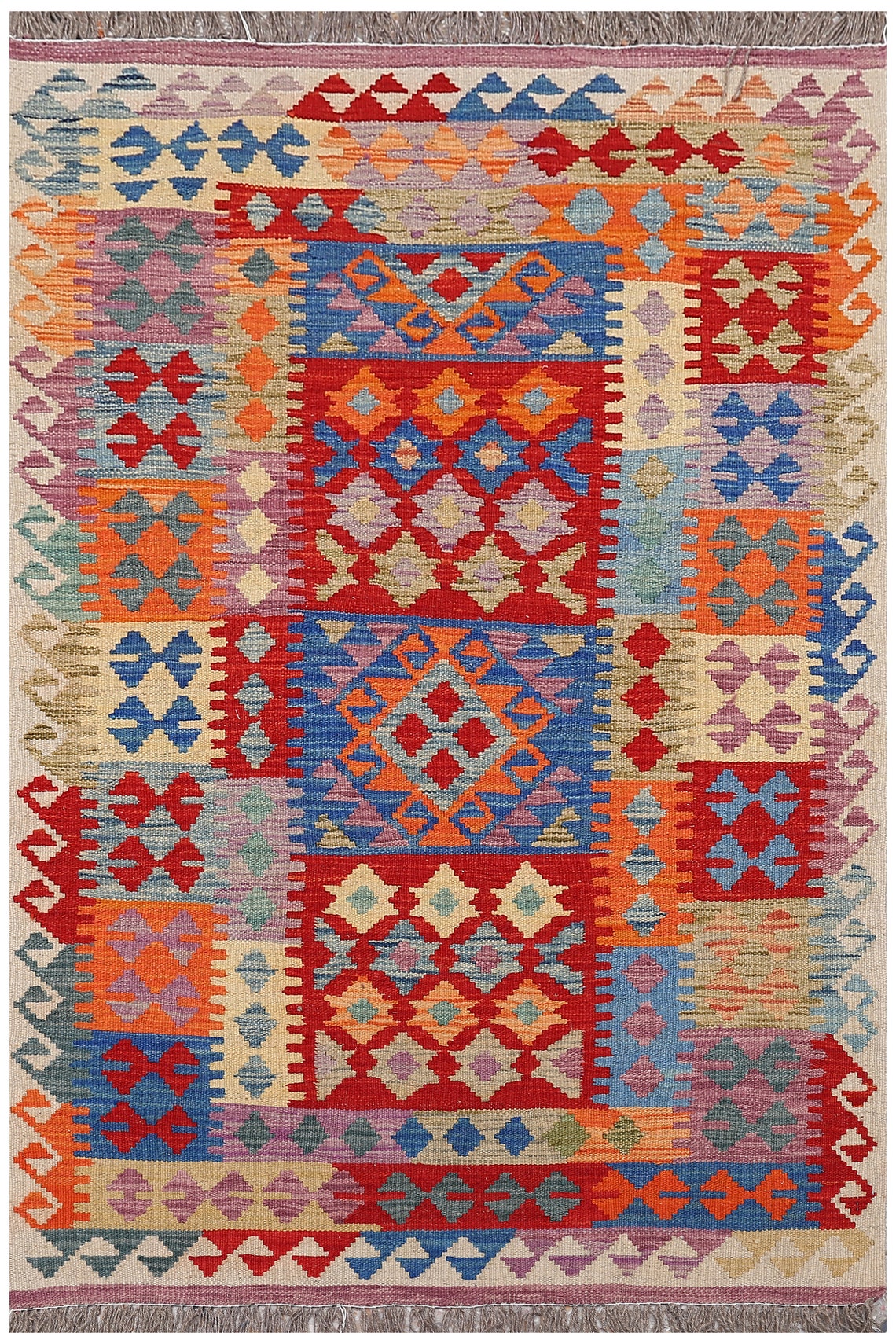 3.3 x 4.10 ft 98 x 146 cm Boho Handmade Wool Area Kilim Etsy