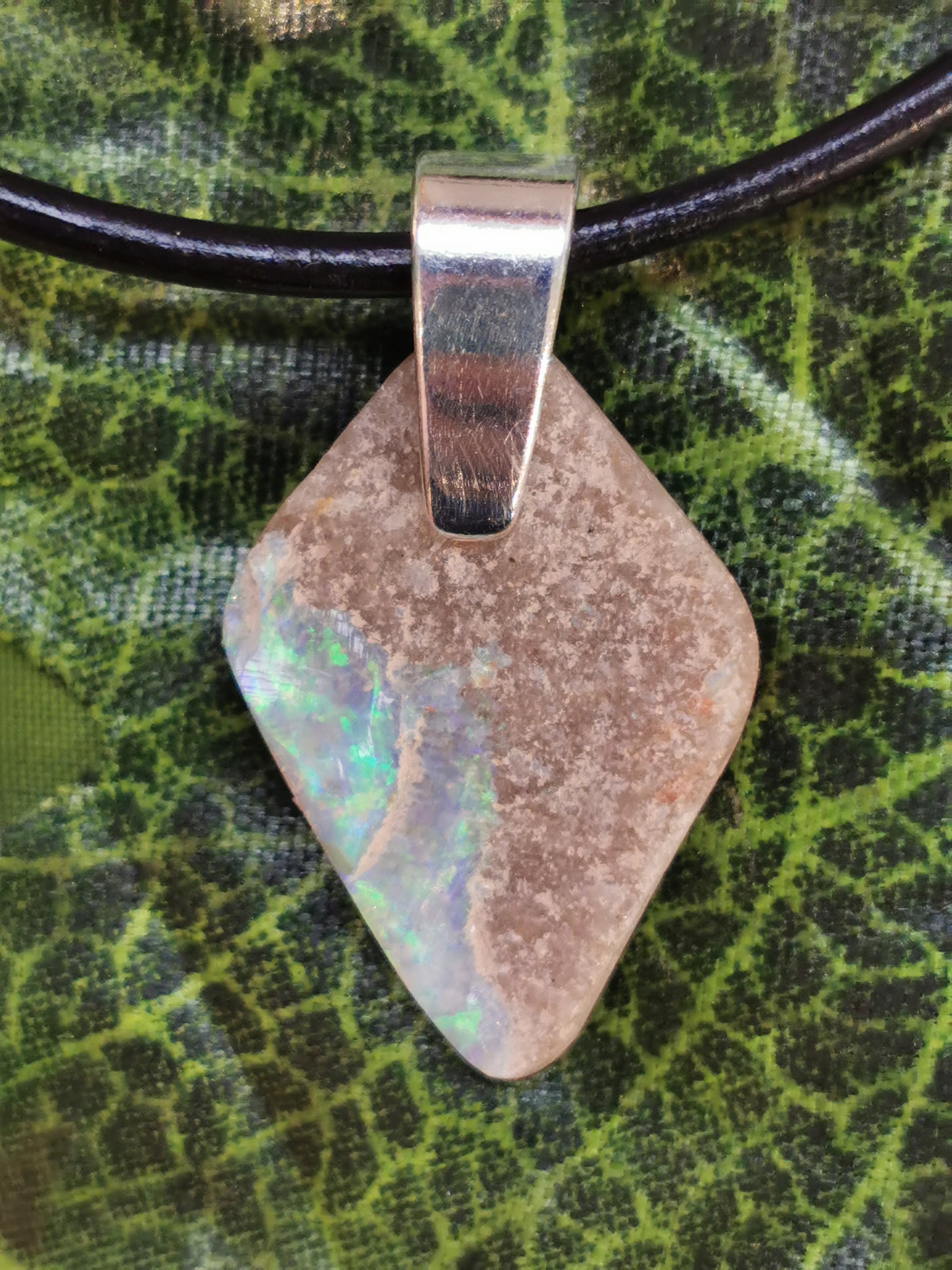 Andamooka Opal Pendant with Sterling Silver bail Etsy