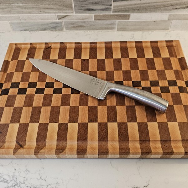 Wooden Checkerboard Cutting Board Etsy