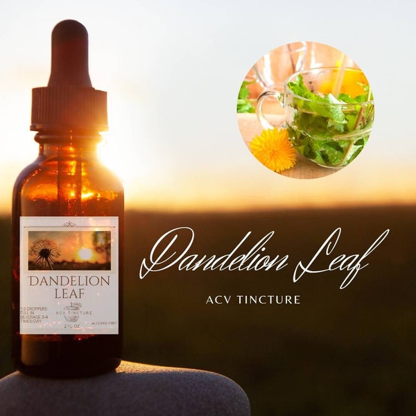 Dandelion Leaf Tincture Alcohol-Free ACV Tincture Macerated for 6+ Months (2 oz.)