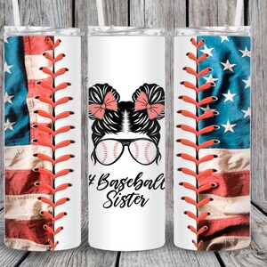 20 or 30oz Tumbler | Skinny | Straight | Sublimation | Insulated | Sliding Lid | Gift | Baseball | Kid | Mom | Flag | Summer | Spring