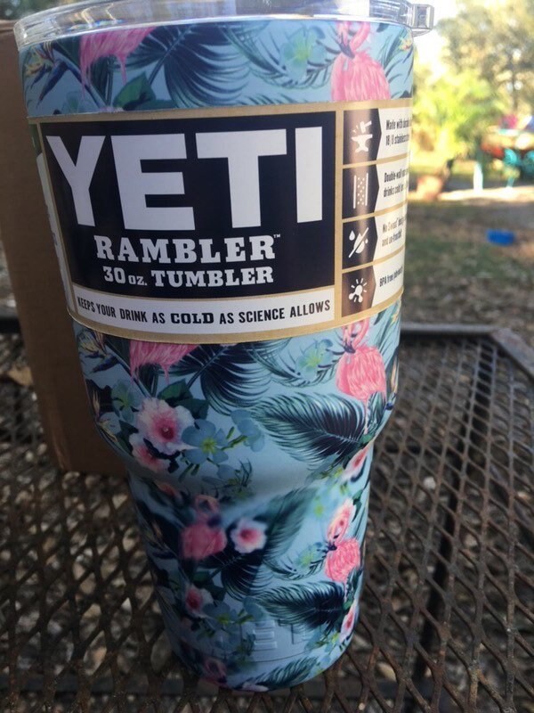 Blue Flamingo Yeti Rambler 30oz Magslider Lid New Tropical Etsy