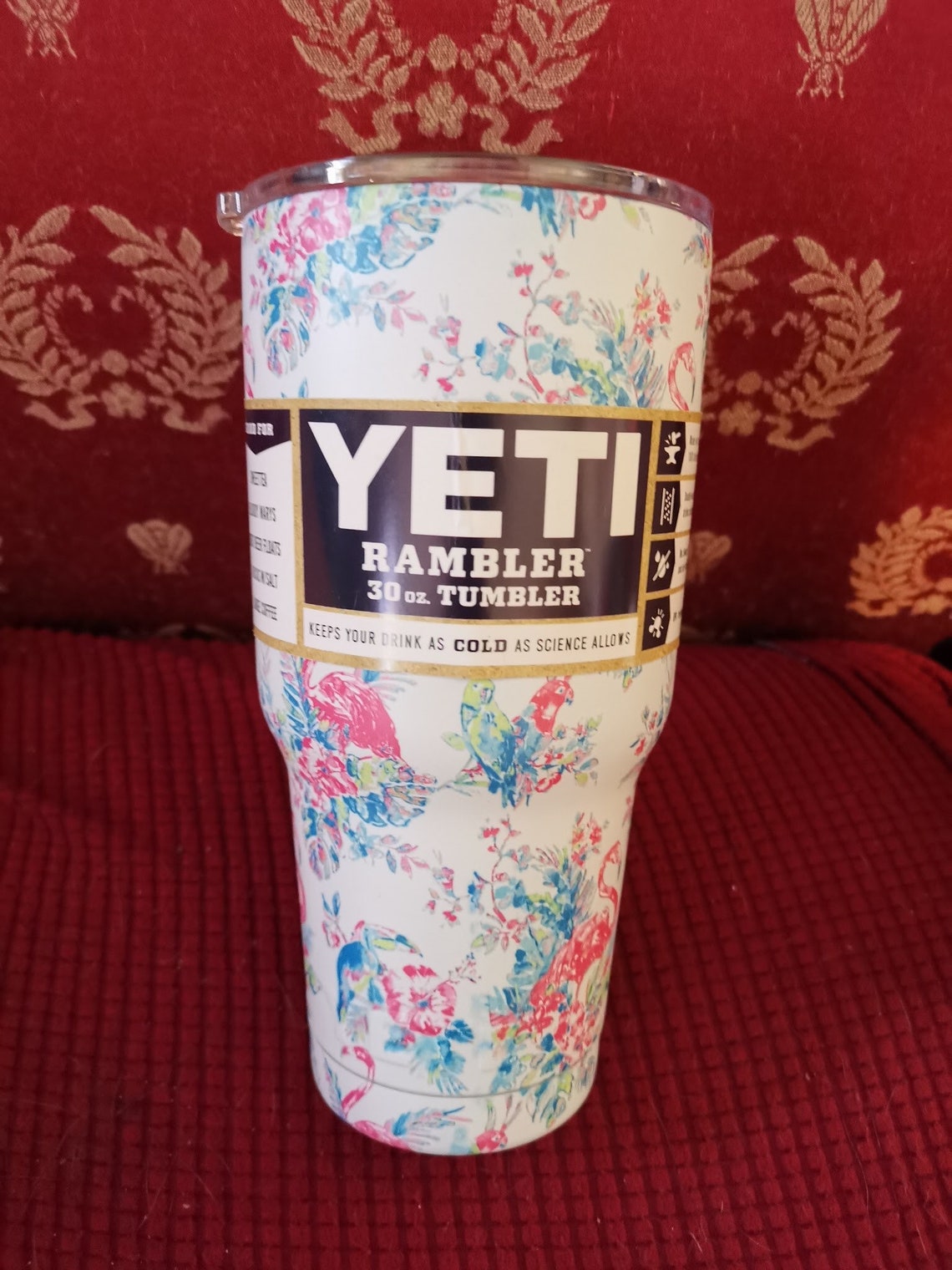 White Flamingo Yeti Rambler 30oz Magslider Lid New Tropical Etsy