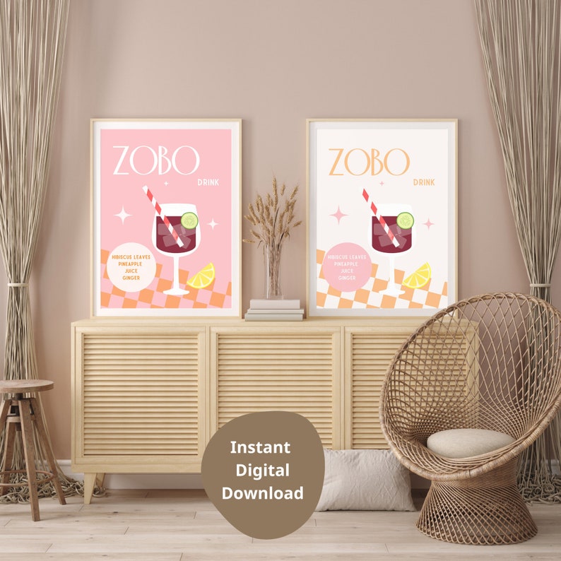 Zobo Drink Cocktail African Retro Print - 6 Cool Designs - Nigerian Bar ...
