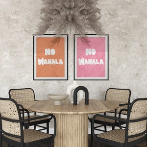 No Wahala Quote Wall Art - Frase Pidgin africana nigeriana - Conjunto de 2 - Cartel de descarga digital tipográfica minimalista - Impresión contemporánea