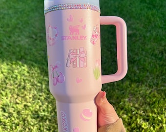 Coquette pink tumbler | Girls life tumbler | gift ideas | pretty Stanley tumbler | pink Stanley cup | custom gift