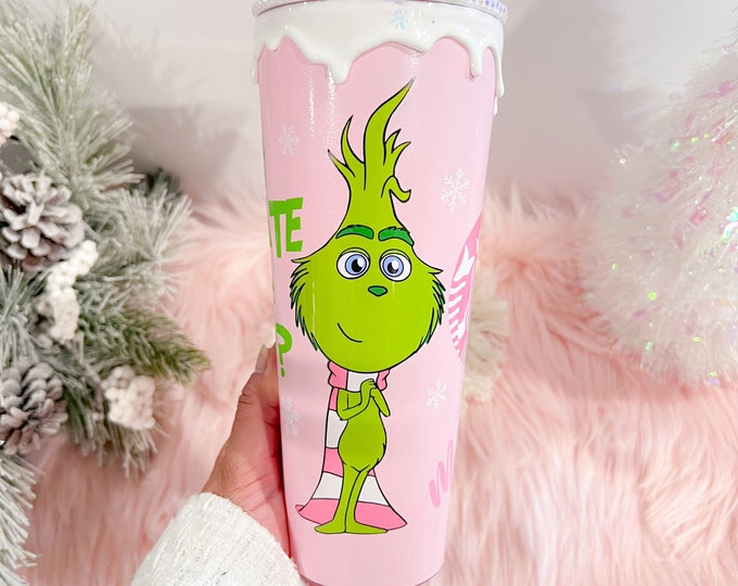 Featured listing image: Christmas cute cup | snow drip cup | Baby grch cup | christmas gift