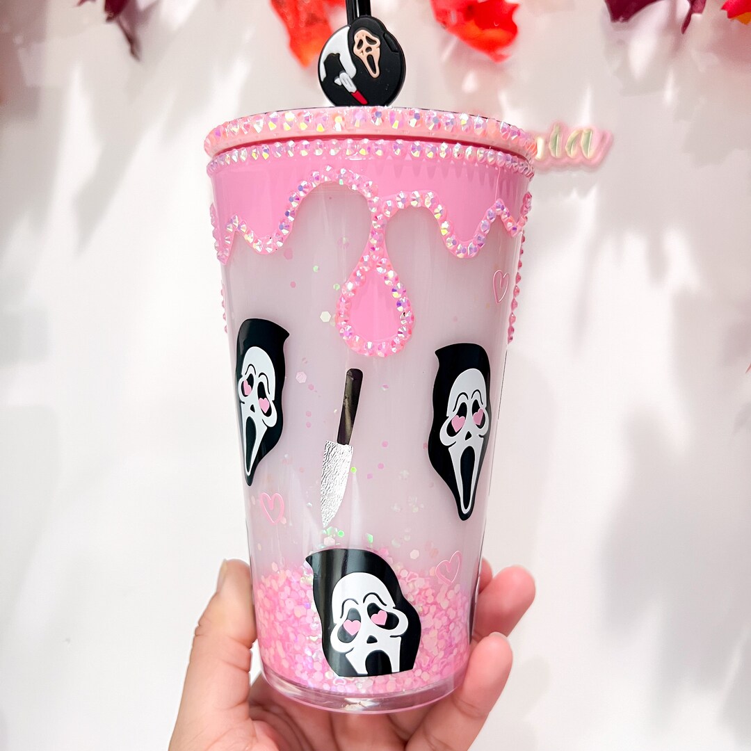 Ghostface Inspired Cup Halloween Tumbler Horror Movie Cup Etsy
