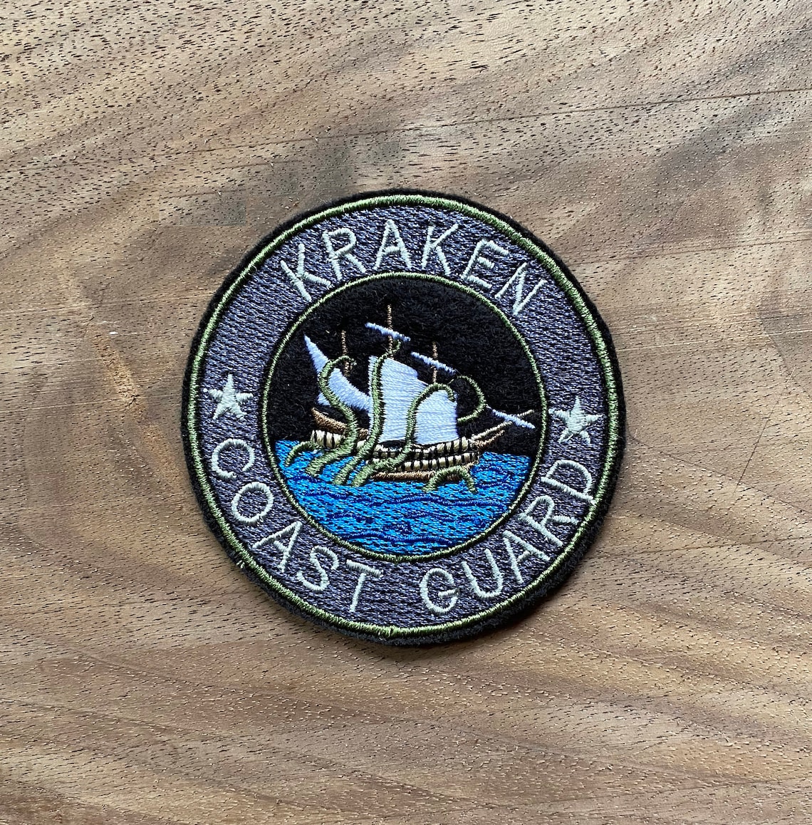 Kraken Cost Guard Patch Kraken SewOn Embroidery Patch Etsy
