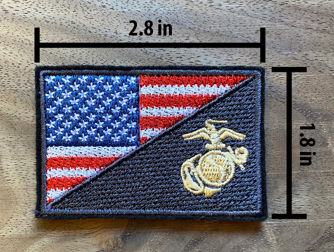 Marine Corps Patch USA Flag and USMC Sew-on Patch | Etsy