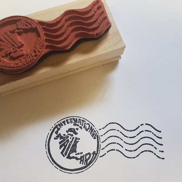 International Mail Art Cancellation Rubber Stamp